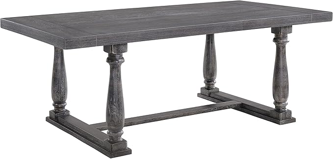 NicBex Dining Table Contemporary Kitchen Table Farmhouse Rustic Square Dining Table, Weathered Gray Oak Rectangular Dining Table, Easy Assembly, Oak - LeafyLoom