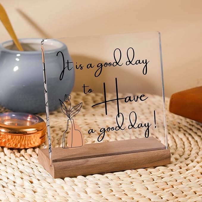 Desk Decorations For Women Office Desk Décor For Women Desk Motivational Work Desk Decor Its A Good Day To Have A Good Day Office Table Desktop Decor Inspirational Quotes Gifts - LeafyLoom