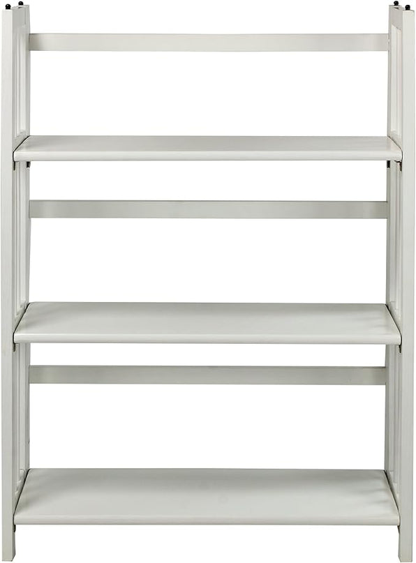 Casual Home 3-Shelf Folding Stackable Bookcase (27.5" Wide)-White - LeafyLoom