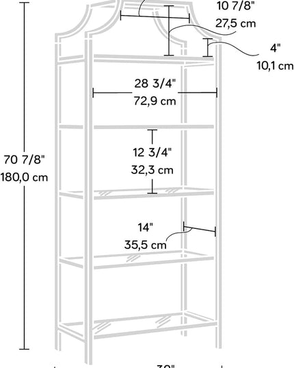 Sauder Harvey Park Bookcase/Book Shelf, Black - LeafyLoom