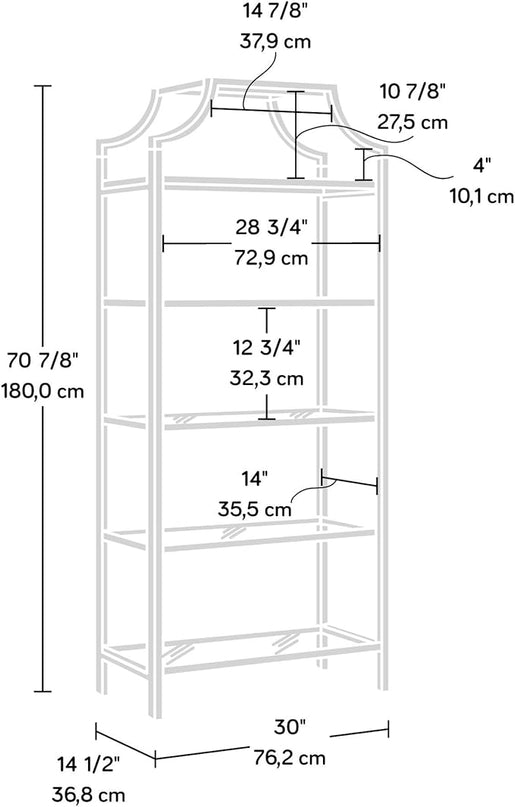 Sauder Harvey Park Bookcase/Book Shelf, Black - LeafyLoom