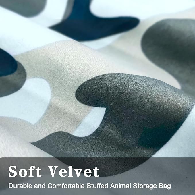 Jorbest Stuffed Animal Storage, Soccer Stuffed Animal Bean Bag Storage, Bean Bag Chair Cover for Kids, Luxury Velvet Stuffie Seat - Cover ONLY (200L/52 Gal) - LeafyLoom