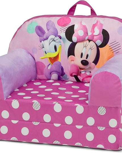 Delta Children Cozee Buddy Flip-Out Kids Chair, Minnie Mouse - LeafyLoom