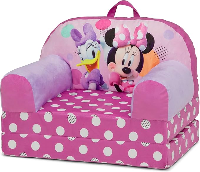 Delta Children Cozee Buddy Flip-Out Kids Chair, Minnie Mouse - LeafyLoom