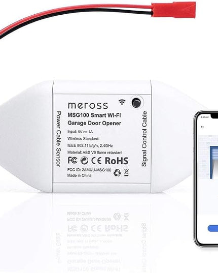 Smart WiFi Garage Door Opener Remote, App Control, Works with Alexa, Google Assistant and SmartThings, No Hub Needed meross