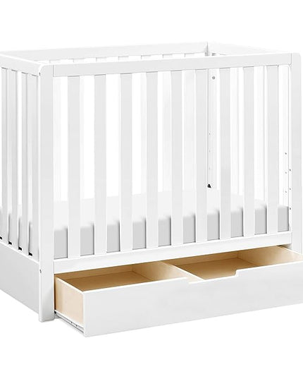 Carter's by DaVinci Colby 4-in-1 Convertible Mini Crib with Trundle Drawer in White, Greenguard Gold Certified, Undercrib Storage - LeafyLoom