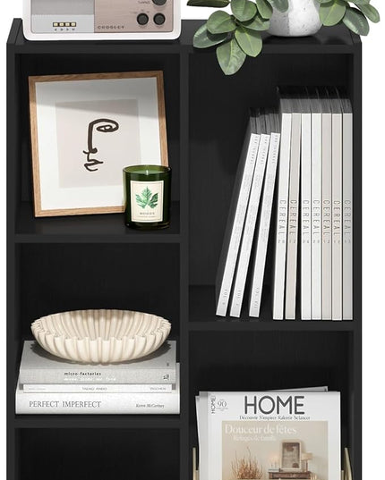 Furinno Luder 5-Cube Reversible Open Shelf, Blackwood - LeafyLoom