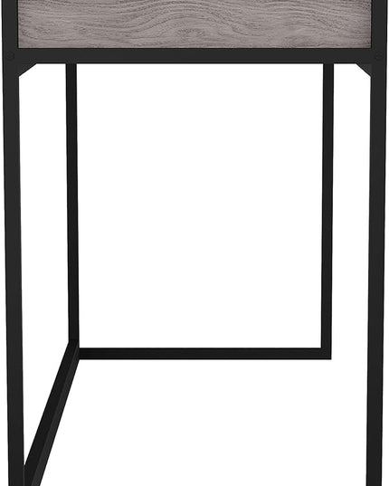 Martha Stewart Ollie Home Office Desk with 3 Drawers in Gray Wood Grain with Oil Rubbed Bronze Hardware - LeafyLoom