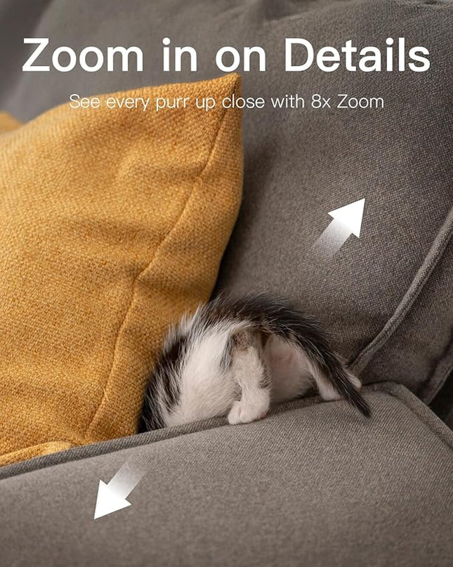 VIMTAG Indoor Camera 2.5K 4MP, Cameras for Home Security 2.4/5Ghz WiFi, Pet Camera 360° Pan/Tilt, Baby Montior with Phone App, Night Vision, Motion Alerts, Cloud/Local Storage, Support Alexa, 1 Pack Vimtag