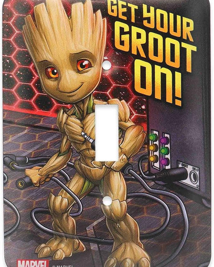 Marvel Groot Metal Light Switch Plate - Groot Switch Plate Decoration for Bedroom or Man Cave - Get Your Groot On! - LeafyLoom