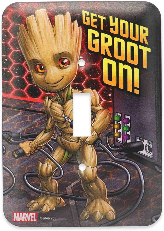 Marvel Groot Metal Light Switch Plate - Groot Switch Plate Decoration for Bedroom or Man Cave - Get Your Groot On! - LeafyLoom