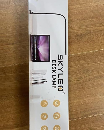 SKYLEO Desk Lamp - Desk Light for 33.5" Tall - Flexible Gooseneck - 5 Color Modes X 11 Brightness Levels - 1300LM - Timmer & Memory Function - 12W Clip on Light - Black - LeafyLoom