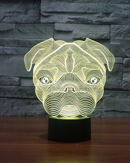 Cute Pug Dog Night Light Baby Animal Led Lights Table Lamps for Home Decor Promotional Gifts for Kids - LeafyLoom