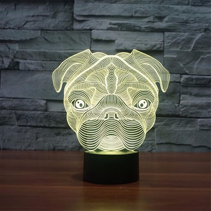 Cute Pug Dog Night Light Baby Animal Led Lights Table Lamps for Home Decor Promotional Gifts for Kids - LeafyLoom