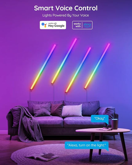 Govee Glide Wall Lights, RGBIC LED Lights, Smart Gaming Lights Works with Alexa and Google Assistant, RGB Light Bar, LED Wall Lights for Bedroom, 2 Panels Set (3 Sections/Panel) Govee