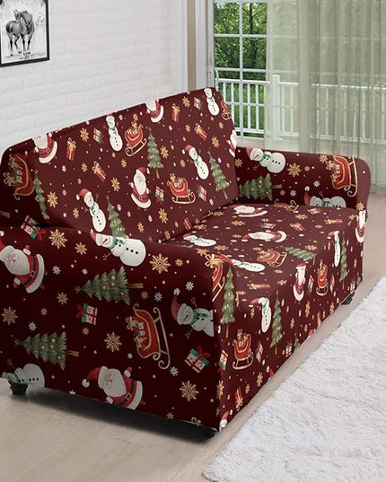 FKELYI Red Christmas Sofa Couch Cover for Indoor Non-Slip Furniture Protector Easy Going Stretch Sofa Slipcover Washable Sofa Slipcovers L FKELYI