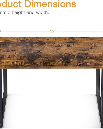Coleshome 32 Inch Computer Desk, Modern Simple Style Desk for Home Office, Study Student Writing Desk, Vintage - LeafyLoom