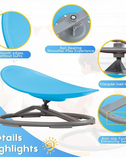 Sensory Chair for Kids Autism Sensory Products Sit and Spin Autism Toys Spinning Chair ADHD Chair Swivel Chair Training Body Coordination (Blue) - LeafyLoom