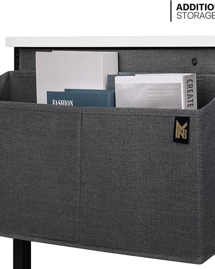 MoNiBloom Computer Desk 47 Inches with A Storage Bag, Student Laptop Writing Desks for Samll Space Home Office, White - LeafyLoom