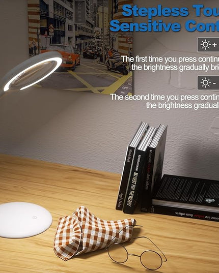 Magnifying Glass with Light and Stand, 5X Magnifying Lamp,Hands Free Desk Magnifying Glass,Desk Magnifiers with Light for Senior, Low Vision, Hobbies, Crafts - LeafyLoom