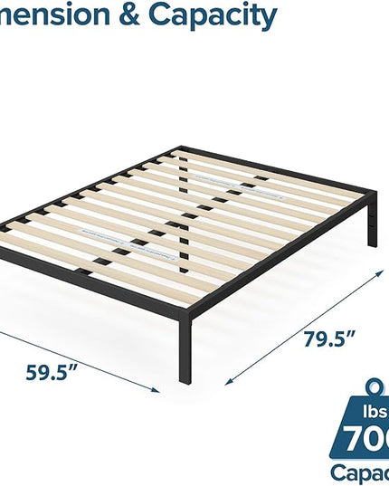 ZINUS 12 Inch Green Tea Cooling Gel Memory Foam Mattress and Mia Platform Bed Frame Set / Bed and Mattress Set / No Box Spring Needed / Mattress in a Box, Queen - LeafyLoom