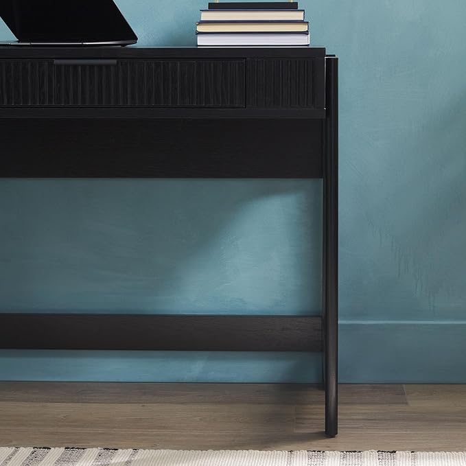 Walker Edison Office Writing and Computer Desk Spacious Desktop, Complementary in Living Spaces, 38 Inch, Reeded Lift-Top Black - LeafyLoom