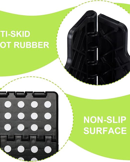 Delxo Folding Step Stool for Kids and Adults,15-Inch Extra Wide 9 Inch Height Heavy Duty Stepping Stool More Safe and Comfortable Non Slip Foldable Step Stool Black - LeafyLoom