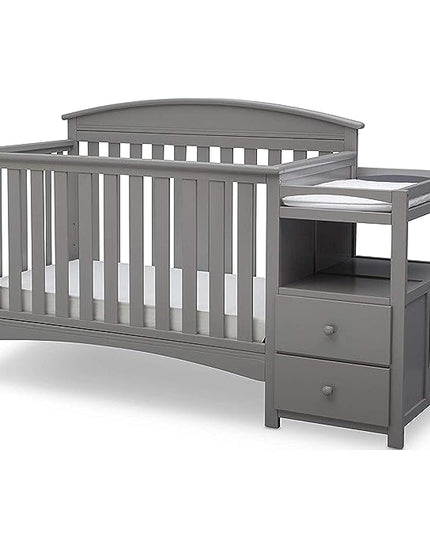Delta Children Abby Convertible Crib and Changer, Grey - LeafyLoom