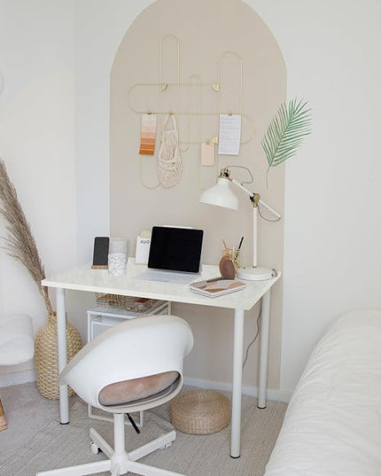 Kaboon Universal Tabletop 45.67"x23.62", Solid One-Piece Melamine Table Top, Double Desk L-Desk DIY, Home and Office,Sea Salt/White - LeafyLoom