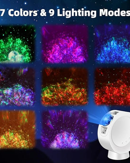 Star Projector Light, LED Night Light Colorful Starry Lamp with 9 Lighting Modes,Remote Control and Angle 300° Adjustment Galaxy Projection for Bedroom,Party,Home and Theater - LeafyLoom