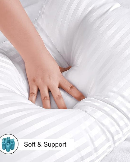 EIUE Hotel Collection Bed Pillows for Sleeping 2 Pack Queen Size，Pillows for Side and Back Sleepers,Super Soft Down Alternative Microfiber Filled Pillows,20 x 30 Inches - LeafyLoom