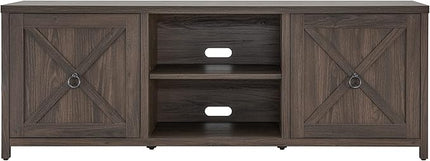 Henn&Hart Rectangular TV Stand for TV's up to 80" in Alder Brown, TV Stands for the Living Room - LeafyLoom