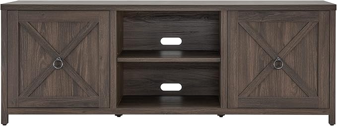 Henn&Hart Rectangular TV Stand for TV's up to 80" in Alder Brown, TV Stands for the Living Room - LeafyLoom