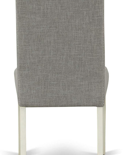 East West Furniture SHEN3-LWH-06 3 Piece Set Contains a Round Kitchen Table with Pedestal and 2 Dark Shitake Linen Fabric Parson Dining Chairs, 42x42 Inch - LeafyLoom