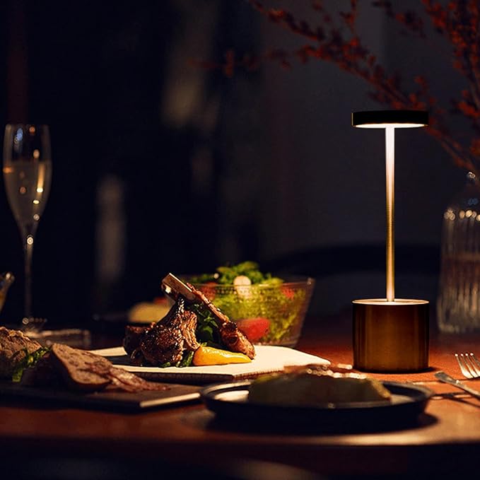 2 Pack Cordless Table Lamp Rechargeable Outdoor Waterproof Portable Battery Operated LED Table Light - for Home Restaurant Desk Bar Patio Kitchen Dinning Party (Moka) - LeafyLoom