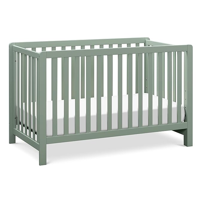 Carter's by DaVinci Colby 4-in-1 Low-Profile Convertible Crib in Light Sage, Greenguard Gold Certified - LeafyLoom