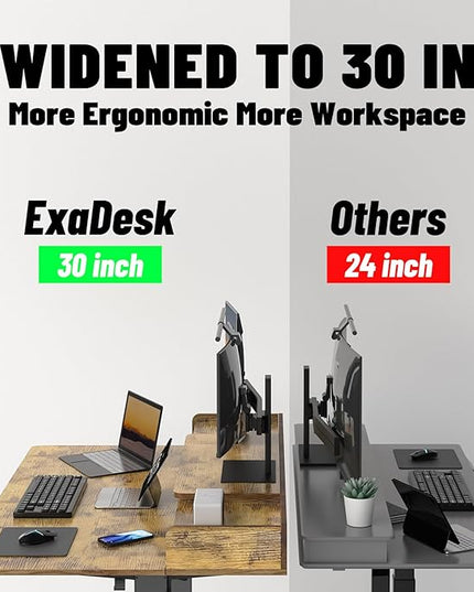 55×30 Inch Electric Standing Desk with 2 Drawers, Adjustable Height Widened Stand Up Desk with Storage Shelf, Sit to Stand Ergonomic Workstation for Home Office - LeafyLoom