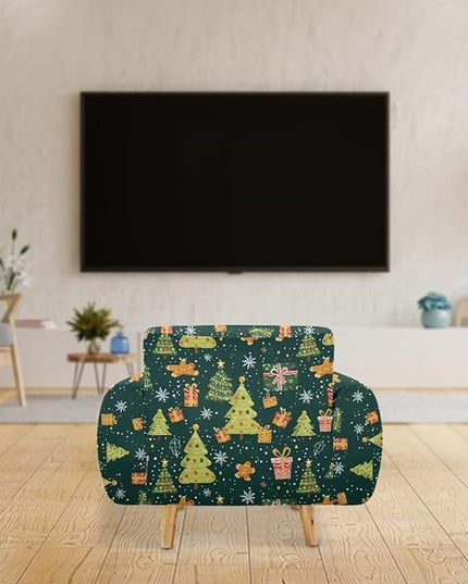 FKELYI Christmas Tree Sofa Couch Cover Comfortable Furniture Protector with Elastic Bottom Stretch Sofa Slipcover for Living Room S FKELYI