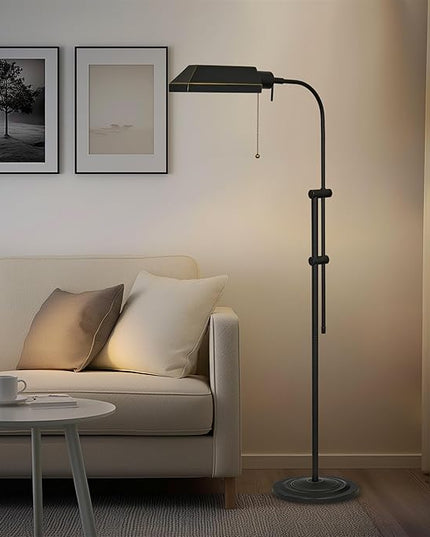 Kira Home Prescott 58" Modern Industrial Adjustable Standing Pharmacy Floor Lamp, Dark Bronze Finish, includes 6W LED Bulb (60W eq.) Energy Efficient, Eco-Friendly, Pivot Head for Hobby/Precise Task - LeafyLoom