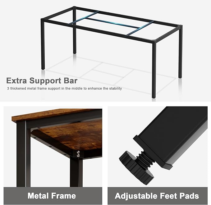 Need Large Computer Desk 70.8 x 31.5 inches Conference Table Large Office Desk Writing Table Workstation for Home Office,Rustic Brown & Black 10FJGSAC3-180FG-ND - LeafyLoom