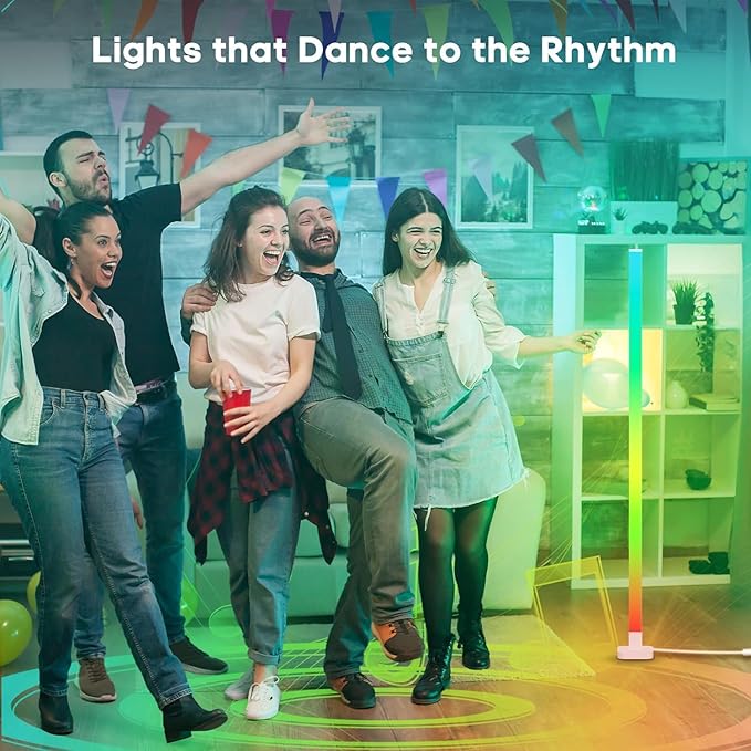 Corner Floor Lamp, Smart LED Corner Lamp Works with Alexa, RGB Ambience Light with Music Sync, Modern Floor Lamp with 16 Million DIY Colors, LED Floor Lamp for Living Room Bedroom Gaming Room, 2Packs - LeafyLoom