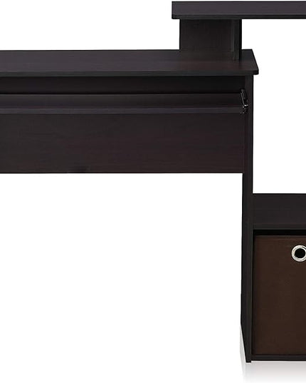 Furinno Econ Multipurpose Home Office Computer Writing Desk, regular, Dark Walnut - LeafyLoom