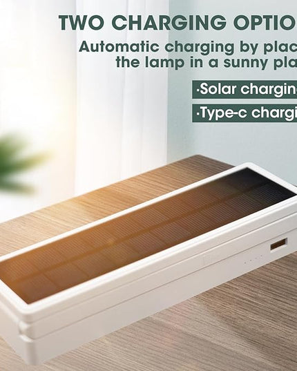 LED Desk Lamp, Desk Light with a 5000mAH Power Bank, Reading Lamp with 3 Lighting Modes, USB Charging Port and Solar Charging, Touch Control Smart Lamp for Indoor and Outdoor - LeafyLoom