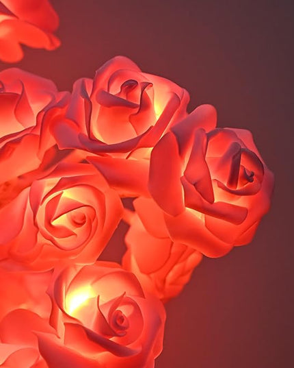 Rose Flower Tree Lamp, Led Rose Table Lamp Gift for Teens Girls Mother Home, Battery Powered, Romantic Tabletop Night Lighting for Bedroom Living Room Party Wedding Valentine's Day Desk Decor - LeafyLoom