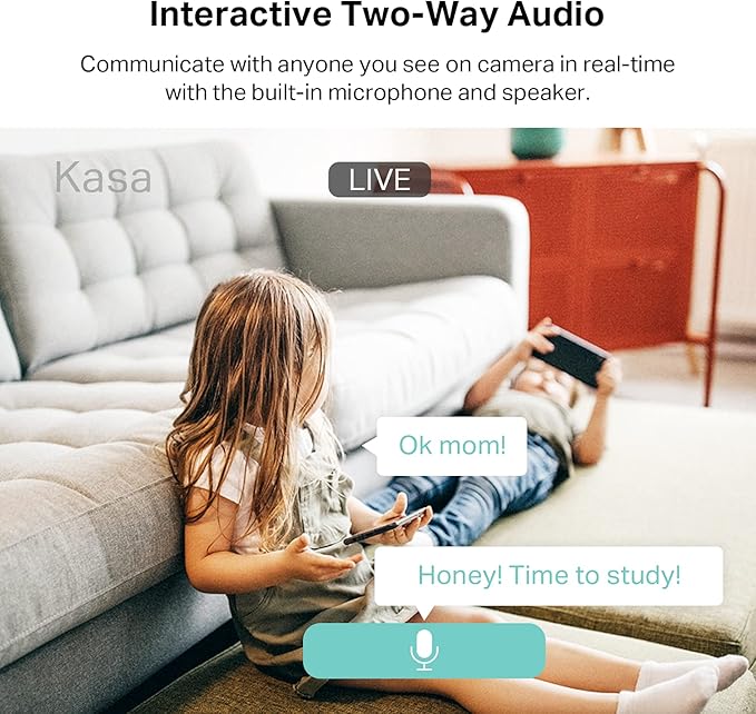 Kasa 2K QHD Security Camera Pan/Tilt, Starlight Sensor for Color Night Vision, Motion Detection for Baby & Pet Monitor, 2-Way Audio, Cloud & SD Card Storage, Works with Alexa & Google Home (KC410S) KasaSmartbyTP-Link
