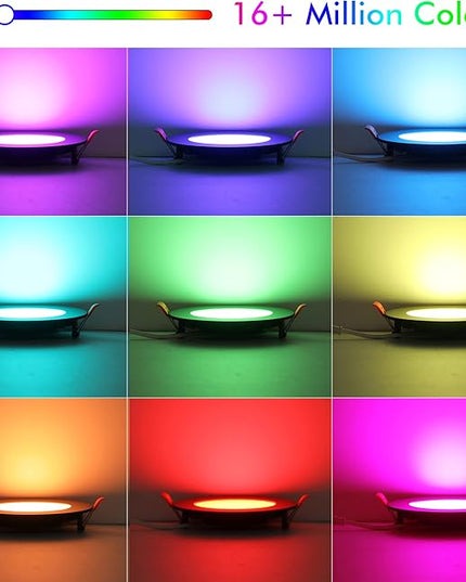 [6 Pack] CLOUDY BAY 4inch Smart WiFi LED Recessed Lights,RGB Color Changing Recessed Lighting,Compatible with Alexa and Google Home Assistant,10W 2700K-6500K,CRI90+ Wet Location,Oil Rubbed Bronze CLOUDYBAY
