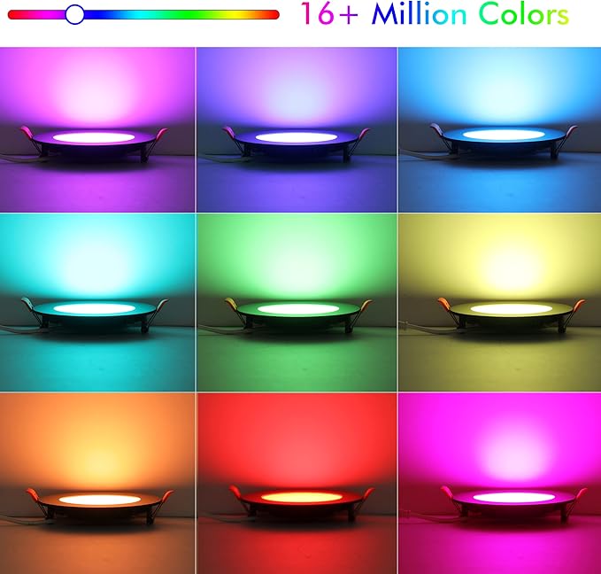 [6 Pack] CLOUDY BAY 4inch Smart WiFi LED Recessed Lights,RGB Color Changing Recessed Lighting,Compatible with Alexa and Google Home Assistant,10W 2700K-6500K,CRI90+ Wet Location,Oil Rubbed Bronze CLOUDYBAY