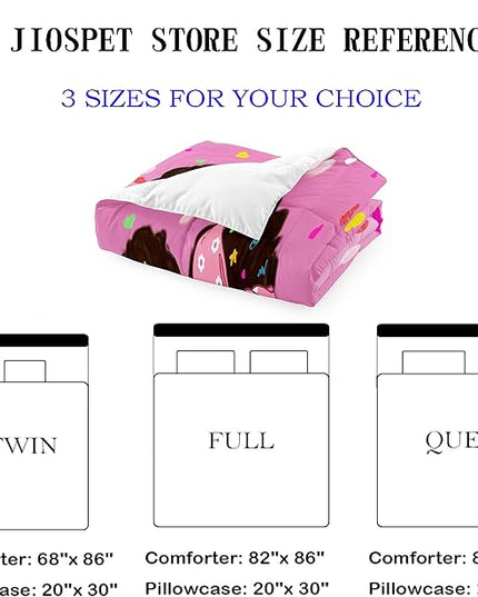 Black Girl Full Size Comforter Sets for Girls-Black African American Girls Full Size Bedding Sets Pink Princess Full Size Comforter Sets Girls Room, Full (1 Comforter 2 Pillowcases) - LeafyLoom