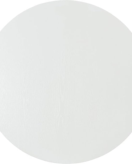 Retro Round Minimalist Elegant 4 Peoples, Rubber Wood, Exquisite Workmanship and Full Assembly Required, for Kitchen, Room, 1 Piece Dining Table Set, White 27 - LeafyLoom
