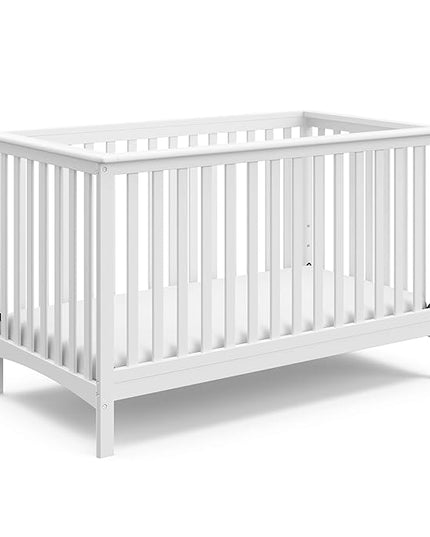 Storkcraft Hillcrest 4-in-1 Convertible Crib (White) - Converts to Daybed, Toddler Bed, and Full-Size Bed, Fits Standard Full-Size Crib Mattress, Adjustable Mattress Support Base - LeafyLoom